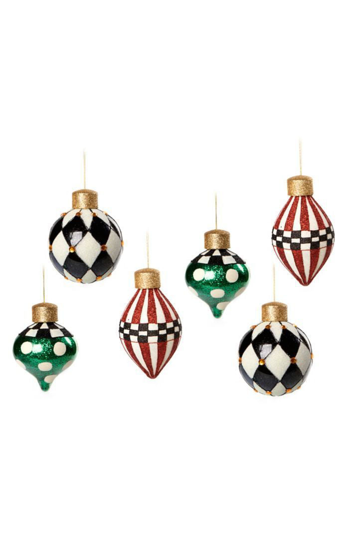 Jolly Assorted Glass Ornaments Set of 6