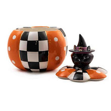 Load image into Gallery viewer, Black Cat Lidded Pumpkin Dish