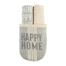 Load image into Gallery viewer, Happy Home Oven Mitt &amp; Towel Set