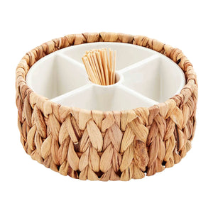 Hyacinth Toothpick Divided Serving Bowl