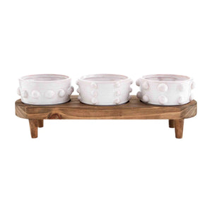 Beaded Dip Bowls and Stand Set