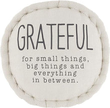 Load image into Gallery viewer, Grateful Round Sentiment Pillow