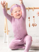 Load image into Gallery viewer, Fragrant Lilac Modal Magnetic Footie - 6-9 Month