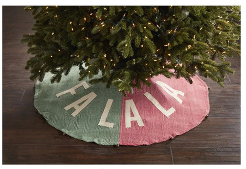 Red & Green Color Block Tree Skirt