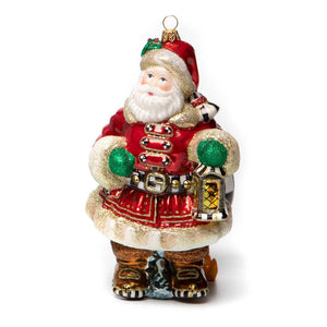 Christmas Magic Town Crier Santa Glass Ornament