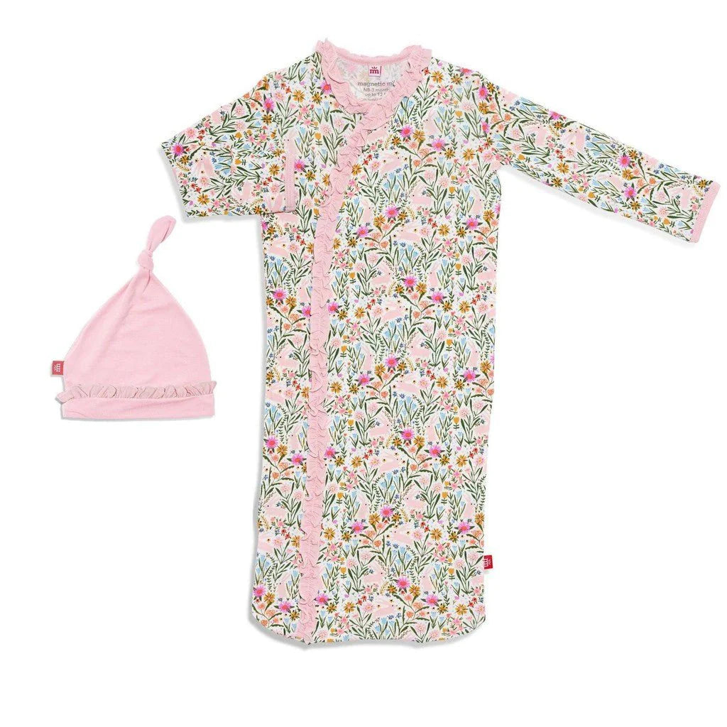 Hunny Bunny Modal Magnetic Gown & Hat Set - NB-3M