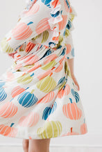Load image into Gallery viewer, Pumpkin Kisses, Harvest Wishes Ruffle Twirl Dress