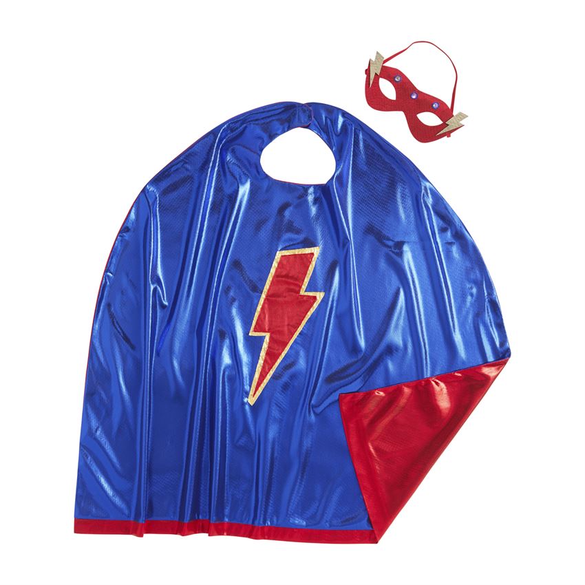 Red & Blue Superhero Cape & Mask Set