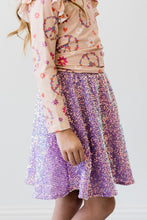 Load image into Gallery viewer, Purple Sequin Twirl Skirt