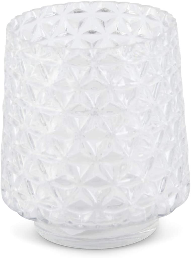 Diamond Cut Clear Glass Vase By K&K Interiors
