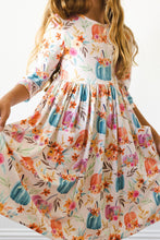 Load image into Gallery viewer, Harvest Bloom 3/4 Sleeve Pocket Twirl Dress