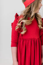 Load image into Gallery viewer, Red Ruffle Twirl Dress