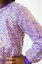 Load image into Gallery viewer, Purple Sequin Jacket