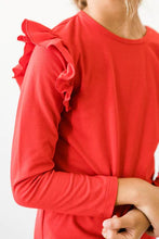 Load image into Gallery viewer, Long Sleeve Red Ruffle Top