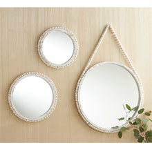 Load image into Gallery viewer, White Beaded Round Mirror